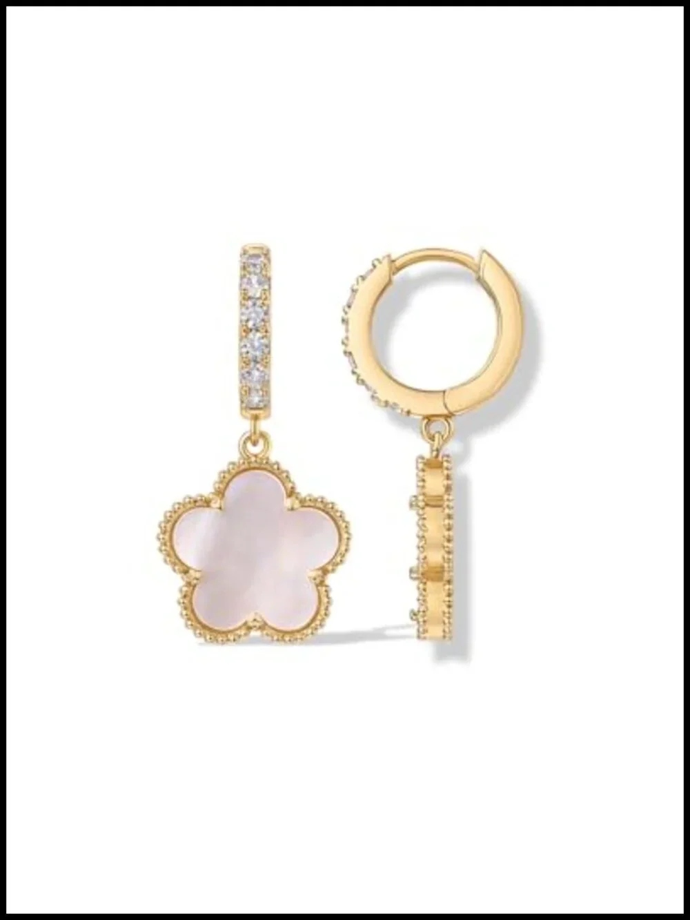 14K Gold Plated Clover Earrings with 925 Sterling Silver Posts